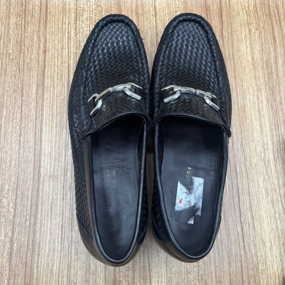 Donald J. Pliner Dannie Woven Black Leather Horsebit Loafer Mens size 13 M - Picture 7 of 8